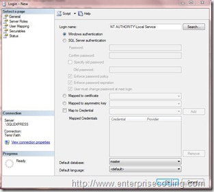 AppFabric, Mssql New Login