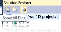 Solution Explorer penceresinde yeralan "tüm dosyaları göster" butonu