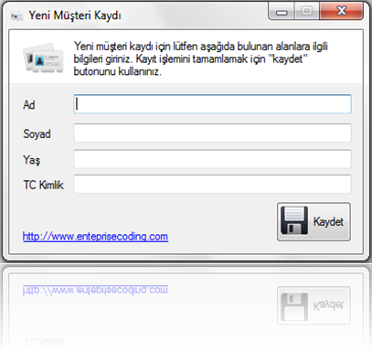 Debuggerı test edebileceğiniz örnek CRM uygulamasından bir ekran görüntüsü