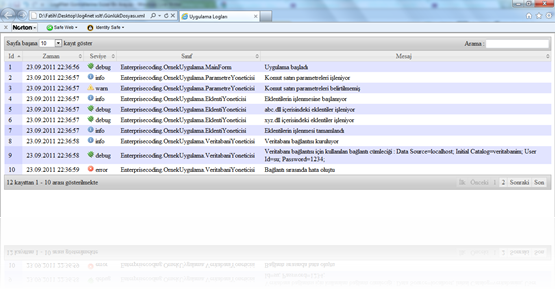JQuery ve DataTable yardımıyla oluşturduğum nihayi xslt dönüşümünü