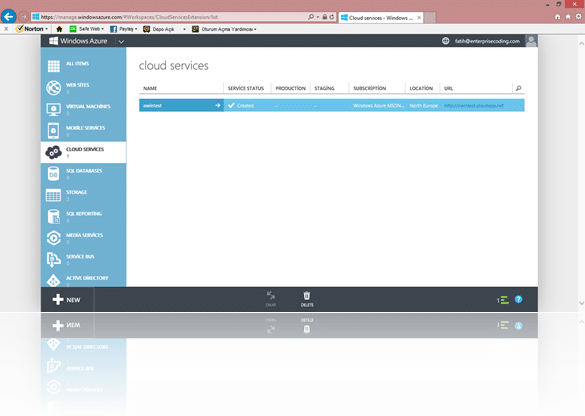 Bulut Hizmeti (Cloud Service) oluştu