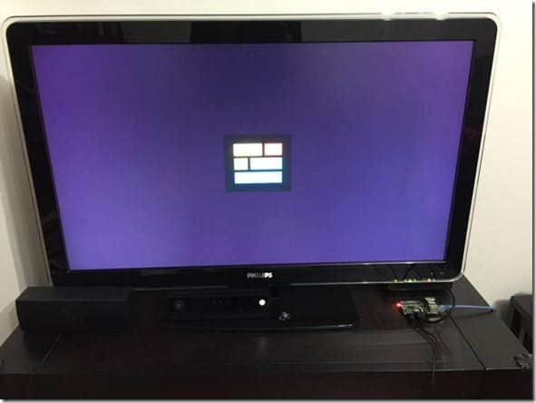 Windows 10 IoT Core'un  Raspberry Pi 2 üzerinde ilk açılış ekranı