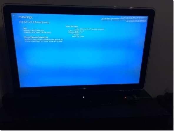 Windows 10 IoT Core'un  Raspberry Pi 2 üzerinde ilk yapılandırma ekranı