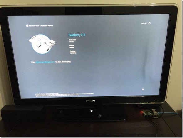 Windows 10 IoT Core'un  Raspberry Pi 2 üzerinde varsayılan uygulama
