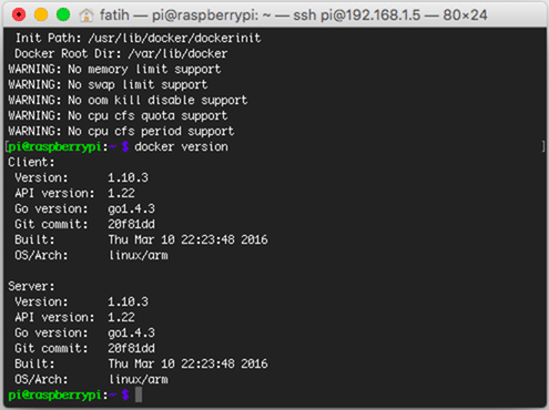 docker version komutu ile Docker sürüm bilgisine ulaşabilirsiniz