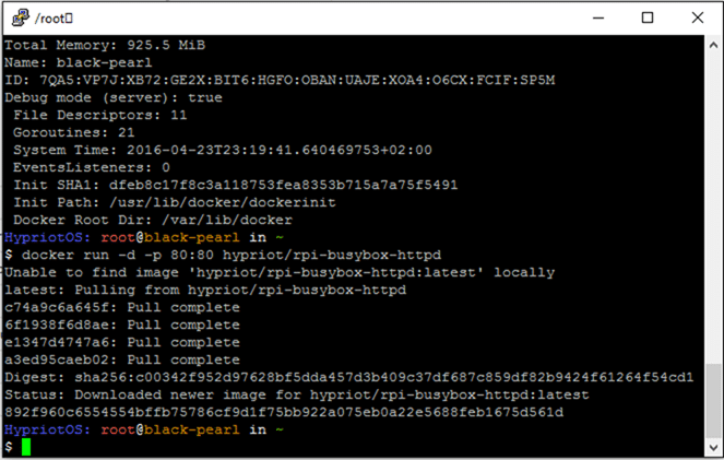 HypriotOS-WindowsDockerTest