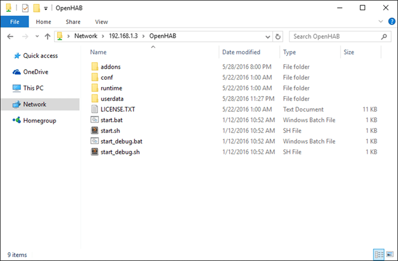 Windows üzerinden Raspberry Pi üzerindeki OpenHAB paylaşımına erişebilirsiniz