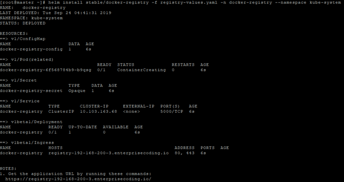 Docker-Registery'nin kurularak Ingress Controller üzerinden dışarı açılması