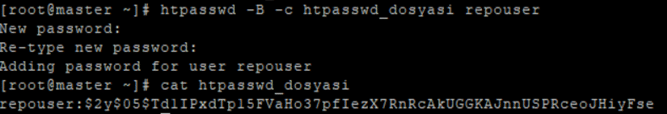 htpasswd ile şifre oluşturulması
